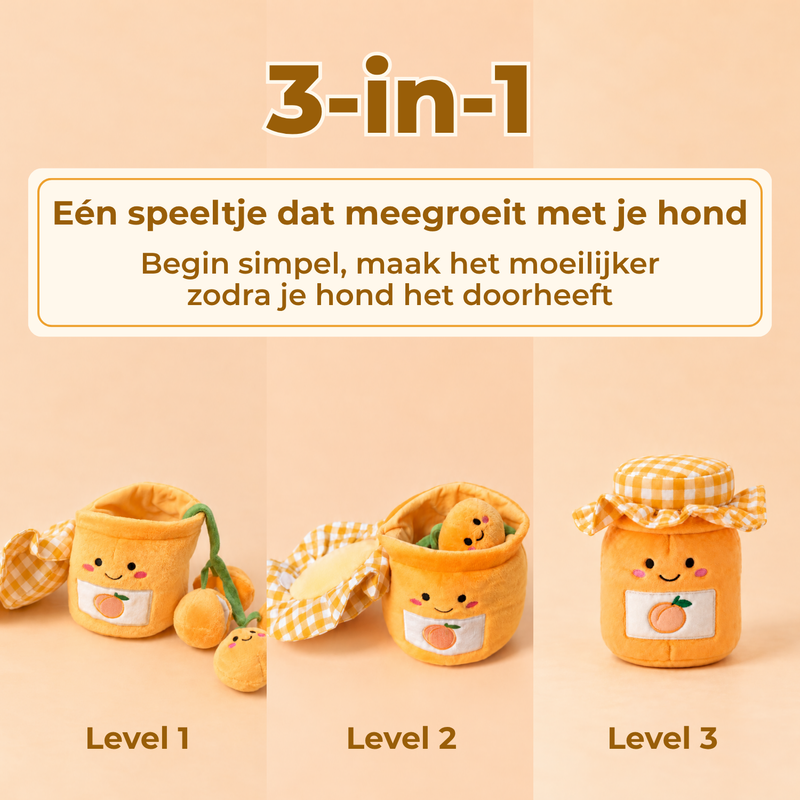Abrikozenjam enrichment speeltje