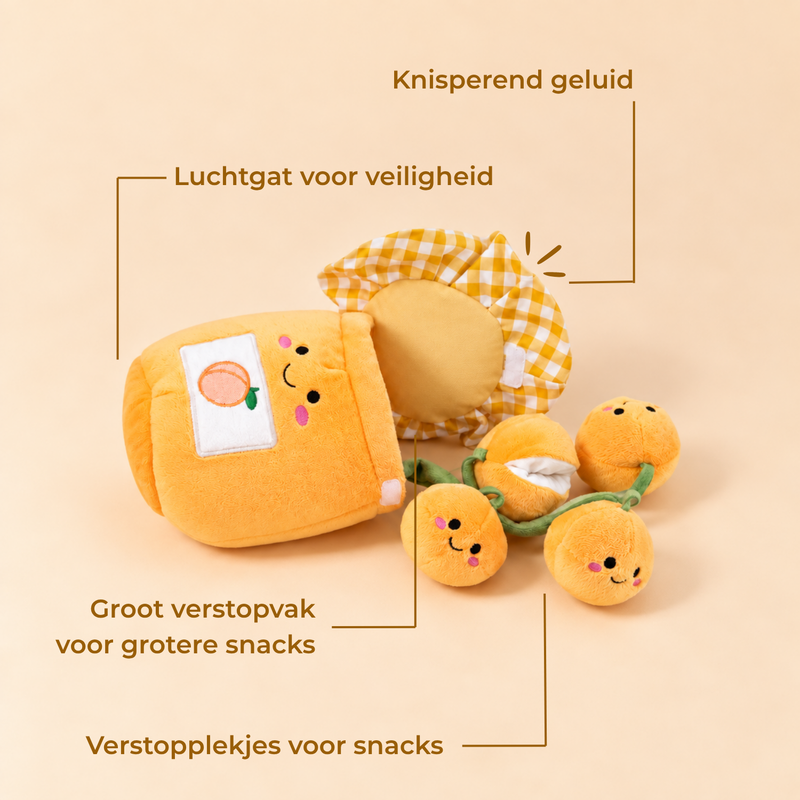 Abrikozenjam enrichment speeltje