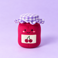 Cherry Jam enrichment toy: a soft plush toy with cherries and a lilac gingham lid